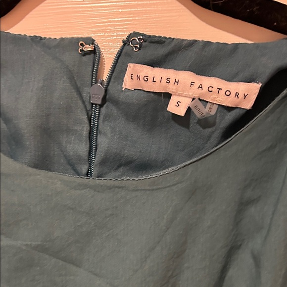 English Factory Teal Dress with Ruffle Detail - Picture 2 of 3